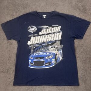Nascar racing JIMMIE JOHNSON Blue t-shirt size XL Team Lowest #48 cars tee